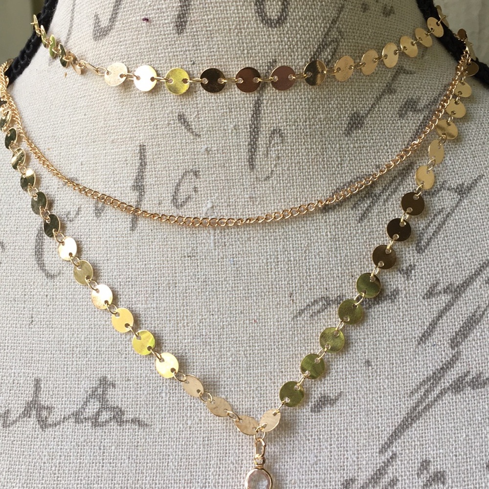 New! Gold Disc Necklace - Picture 3 of 8